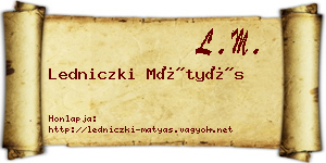 Ledniczki Mátyás névjegykártya