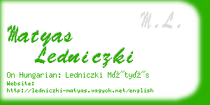 matyas ledniczki business card